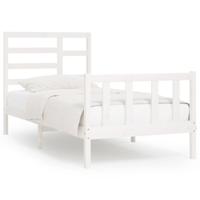Bedframe zonder matras massief grenenhout wit 120x200 cm - thumbnail