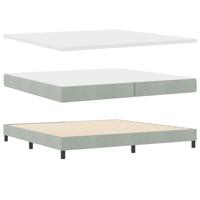 Boxspringbed met Matras met matras Lichtgrijs 200 x 200 cm Stof - thumbnail