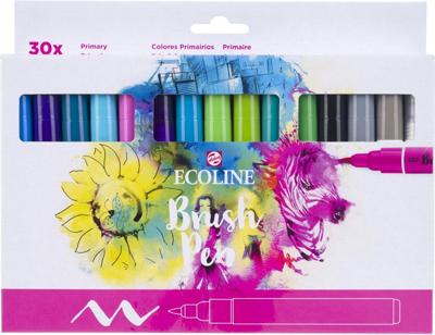 Bruynzeel Ecoline brush pen set primair, 30 kleuren