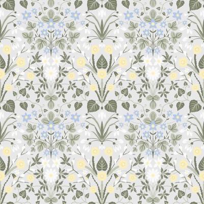 Dutch Wallcoverings Langenas - Varblommor Light Grey - Lichtgrijs