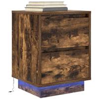 Nachtkastjes met LED-verlichting 2 st gerookt eikenkleurig - thumbnail