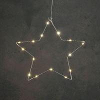 Lumineo LED Ster 20 LEDs 45 cm Warm Wit Licht Zilver - thumbnail