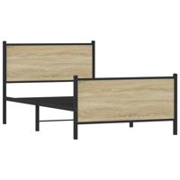 Bedframe zonder matras metaal sonoma eikenkleurig 107x203 cm - thumbnail