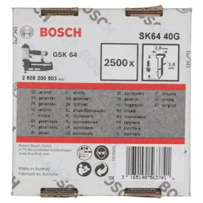 Bosch Accessoires Nagel met verzonken kop SK64 40mm | 1.6mm - 2608200503 Bosch Accessoires Nagel met verzonken kop SK64 40mm | 1.6mm - 2608200503