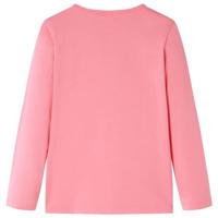 Kindershirt met lange mouwen kattenprint 116 roze - thumbnail