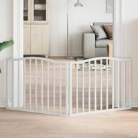 VidaXL Hondenhek inklapbaar 2 panelen 160 cm populierenhout wit - thumbnail