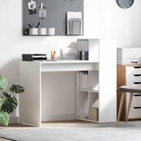 Bureau met plank Wit 108 x 55 x 103.5 cm Bewerkt hout - thumbnail