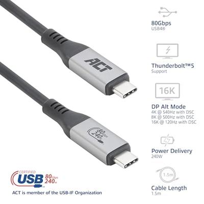 ACT USB4 Thunderbolt 80Gbps M/M 1,5m