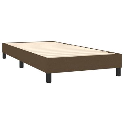 Boxspring met matras stof donkerbruin 200x200 cm - thumbnail