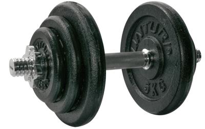 Tunturi Dumbbellset | Halterset | Totaal 20 kg | 1 stang | Zwart