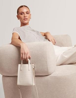 Ted Baker Wenissa Croc Effect Small Icon Bag-Ivory