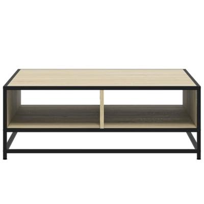 Salontafel 80x80x30 cm bewerkt hout en metaal sonoma eikenkleur Salontafel 80x80x30 cm bewerkt hout en metaal sonoma eikenkleur