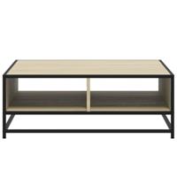 Salontafel 80x80x30 cm bewerkt hout en metaal sonoma eikenkleur - thumbnail