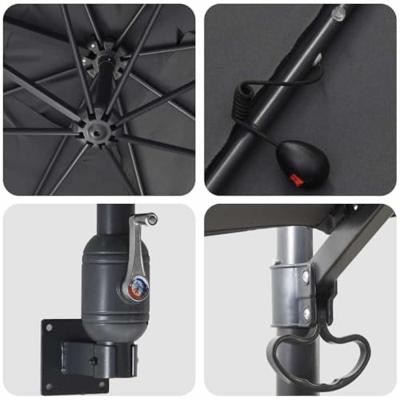 Tuinparasol Antraciet 248.5 x 247.5 x 160 cm Stof Tuinparasol Antraciet 248.5 x 247.5 x 160 cm Stof