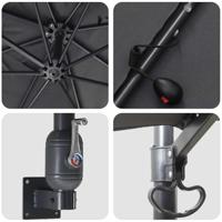 Tuinparasol Antraciet 248.5 x 247.5 x 160 cm Stof - thumbnail