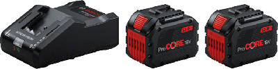 Bosch Blauw 2 x ProCORE18V 12.0Ah + 1 x GAL 18V-160 | Accuset - 1600A02T5W