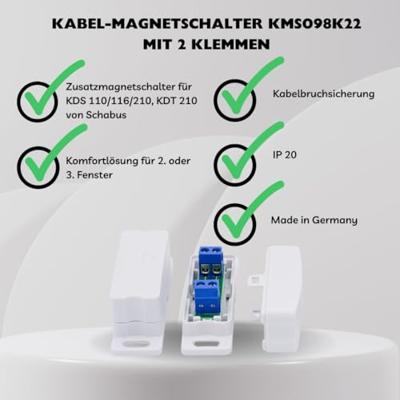 Schabus Magneetschakelaar KMS 098K22 Wit