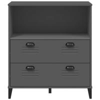 Boekenkast VIKEN 80x40x90 cm massief grenenhout antracietgrijs - thumbnail