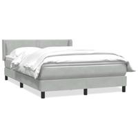 Boxspring met matras fluweel lichtgrijs 140x210 cm - thumbnail