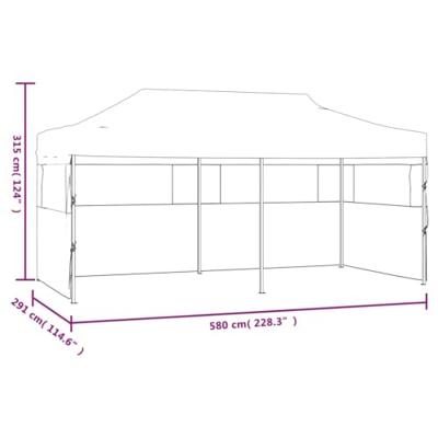 Partytent pop-up inklapbaar met zijwanden 3x6 m antraciet - thumbnail