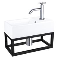 Differnz Differnz Force fonteinset keramiek - kraan kruis - met handdoekrek chroom - thumbnail