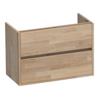 Brauer Adore - Onderkast Ondiep - 80 cm - met 2 Softclose Lades Greeploos en 1 Sifon Uitsparing - Vingerlas Eiken Grijs - thumbnail