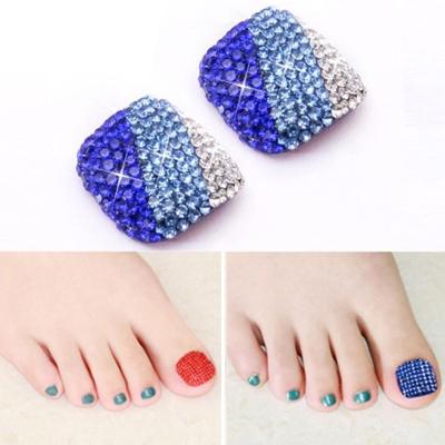 2 stuks Crystal nep Nail Art Tips Rhinestone volledige dekking teennagels Decals stickers (NO: 22)