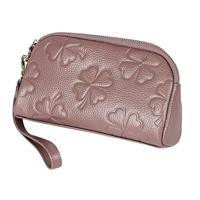 2026 multifunctionele Litchi textuur vrouwen grote capaciteit hand portemonnee shell tas met kaartsleuven (bleke roze grijs) - thumbnail