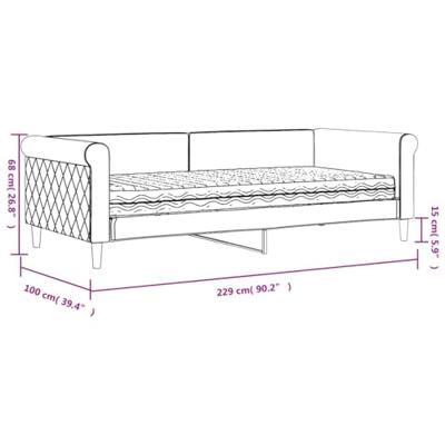 Slaapbank met matras 90x200 cm fluweel geel