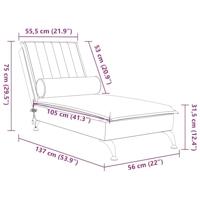 Massage chaise longue met bolster fluweel wijnrood - thumbnail