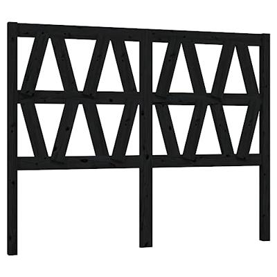 Hoofdbord 126x4x100 cm massief grenenhout zwart