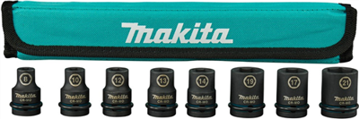 Makita krachtdoppenset impact black, 1/2" vk 8-delig