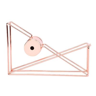 2 stks metaaldraad holle tape cutters houder Office Supply Desktop dispenser rekken (Rose goud)