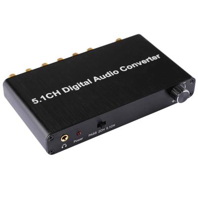 5.1ch Digitale AudioDecoder Converter met optische Toslink SPDIF coaxiaal voor Home Theater / PS4 / PS3 / XBOX360 steun volumeregeling AC-3 DTS