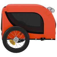 Hondenfietstrailer oxford stof en ijzer oranje en zwart - thumbnail