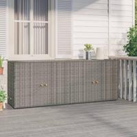 Tuinkast 198x55,5x80 cm poly rattan grijs - thumbnail