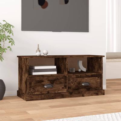 Tv-meubel 93x35,5x45 cm bewerkt hout gerookt eikenkleurig Tv-meubel 93x35,5x45 cm bewerkt hout gerookt eikenkleurig