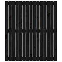 Wandhoofdbord 95,5x3x110 cm massief grenenhout zwart - thumbnail