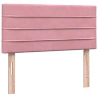 Boxspring met matras fluweel roze 90x210 cm - thumbnail