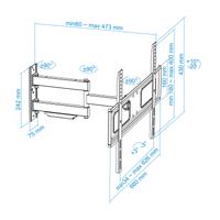 TooQ LP6070TN-B flatscreen-wandhouder, 177,8 cm (70 inch), zwart - flatscreen wandbeugels (50 kg, 94 cm (37 inch), 177,8 cm (70 inch), 600 x 400 mm, 600 x 400 mm, zwart) - thumbnail