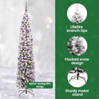 VidaXL Kunstkerstboom groen 210 cm pvc en staal en kunststof - thumbnail