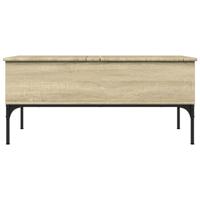 Salontafel 100x50x45 cm bewerkt hout en metaal sonoma eiken - thumbnail