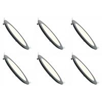 LED Downlight Slim 6-Pack - Dimbaar 3W Natuurlijk Wit - Ø83mm Zwart - thumbnail