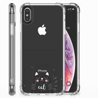 Apple iPhone X | Xs Stevig | Bumper Hoesje | Cat Good Day - thumbnail
