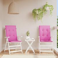 VidaXL Tuinstoelkussens hoge rugleuning 2 st 120x50x3 cm stof roze - thumbnail