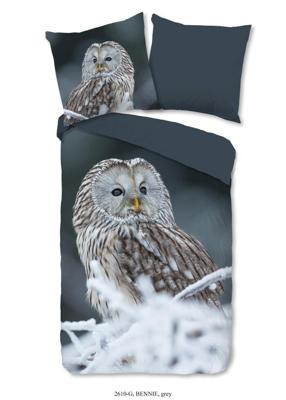 Good Morning Dekbedovertrek "uil" - Grijs - (240x200/220 cm) - Katoen Good Morning Dekbedovertrek "uil" - Grijs - (240x200/220 cm) - Katoen