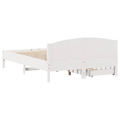 Bedframe zonder matras massief grenenhout wit 160x200 cm