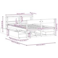 Bedframe zonder matras massief grenenhout wasbruin 120x200 cm - thumbnail