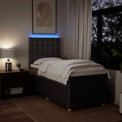 Boxspring met matras stof donkerbruin 90x200 cm - thumbnail
