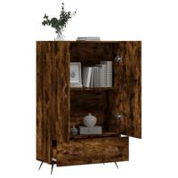 Hoge kast 69,5x31x115 cm bewerkt hout gerookt eikenkleurig - thumbnail